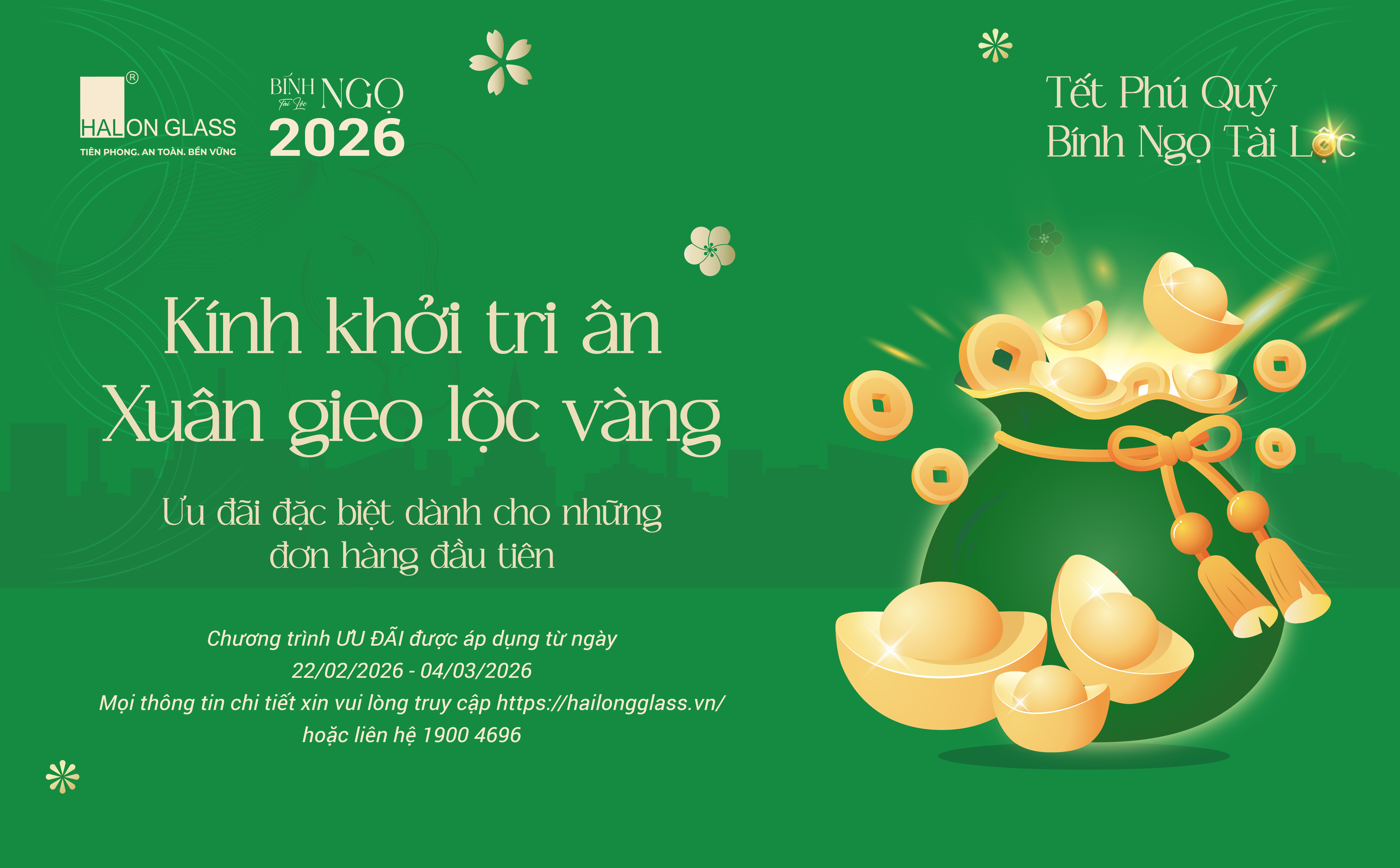 ƯU ĐÃI ĐẦU NĂM: KÍNH KHỞI TRI ÂN, XUÂN GIEO LỘC VÀNG